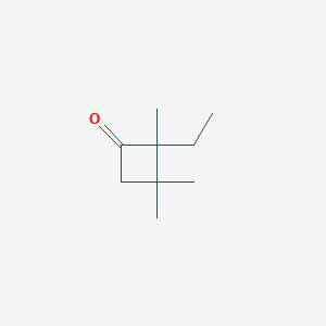 molecular formula C9H16O B14608029 2-Ethyl-2,3,3-trimethylcyclobutan-1-one CAS No. 59895-34-0