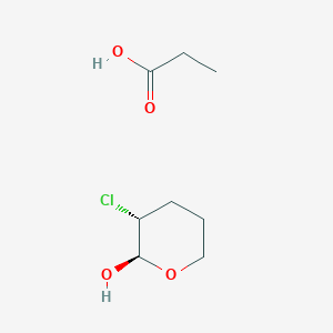 molecular formula C8H15ClO4 B14608095 Propanoic acid--(2R,3R)-3-chlorooxan-2-ol (1/1) CAS No. 61092-52-2