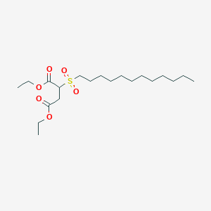 molecular formula C20H38O6S B14608102 Diethyl 2-(dodecane-1-sulfonyl)butanedioate CAS No. 60713-27-1