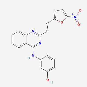 molecular formula C20H14N4O4 B14608117 3-({2-[2-(5-Nitrofuran-2-yl)ethenyl]quinazolin-4-yl}amino)phenol CAS No. 60452-42-8