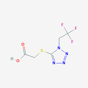 molecular formula C5H5F3N4O2S B1460813 2-{[1-(2,2,2-trifluoroethyl)-1H-1,2,3,4-tetrazol-5-yl]sulfanyl}acetic acid CAS No. 1038303-87-5