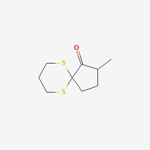 molecular formula C9H14OS2 B14608140 2-Methyl-6,10-dithiaspiro[4.5]decan-1-one CAS No. 59579-77-0