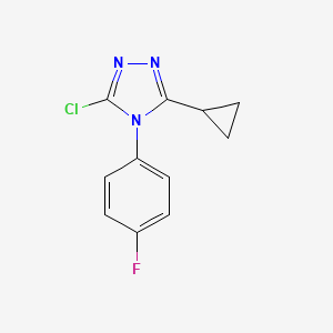 molecular formula C11H9ClFN3 B1460819 3-chloro-5-cyclopropyl-4-(4-fluorophenyl)-4H-1,2,4-triazole CAS No. 1087792-20-8