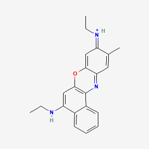 molecular formula C21H22N3O+ B14608204 5,9-Bis(ethylamino)-10-methylbenzo[a]phenoxazin-7-ium CAS No. 60311-03-7