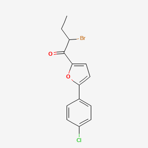 molecular formula C14H12BrClO2 B14608234 1-Butanone, 2-bromo-1-[5-(4-chlorophenyl)-2-furanyl]- CAS No. 59195-00-5