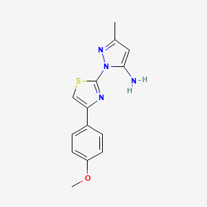molecular formula C14H14N4OS B1460825 1-[4-(4-methoxyphenyl)-1,3-thiazol-2-yl]-3-methyl-1H-pyrazol-5-amine CAS No. 1171036-79-5