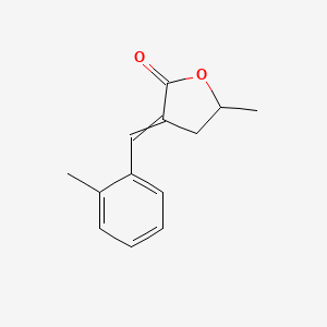 molecular formula C13H14O2 B14608340 5-Methyl-3-[(2-methylphenyl)methylidene]oxolan-2-one CAS No. 57786-79-5