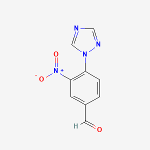 molecular formula C9H6N4O3 B1460836 3-Nitro-4-(1H-1,2,4-triazol-1-yl)benzaldehyde CAS No. 1092293-96-3