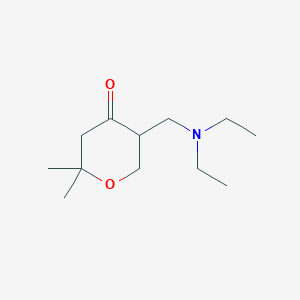 molecular formula C12H23NO2 B14608444 4H-Pyran-4-one, 5-[(diethylamino)methyl]tetrahydro-2,2-dimethyl- CAS No. 57634-70-5