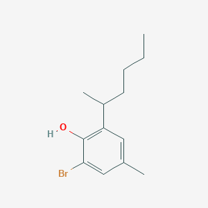 molecular formula C13H19BrO B14608473 2-Bromo-6-(hexan-2-YL)-4-methylphenol CAS No. 58511-74-3