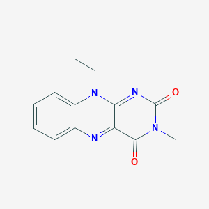 molecular formula C13H12N4O2 B14608489 Benzo[g]pteridine-2,4(3H,10H)-dione, 10-ethyl-3-methyl- CAS No. 58668-94-3