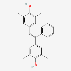 molecular formula C24H24O2 B14608546 4,4'-(1-Phenylethene-1,2-diyl)bis(2,6-dimethylphenol) CAS No. 61064-71-9