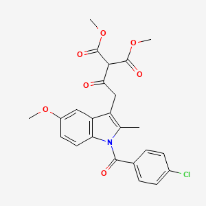 molecular formula C24H22ClNO7 B14608547 Malonic acid, ((1-(p-chlorobenzoyl)-5-methoxy-2-methyl-3-indolyl)acetyl)-, dimethyl ester CAS No. 57846-35-2