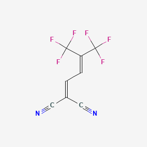 molecular formula C8H2F6N2 B14608566 [4,4,4-Trifluoro-3-(trifluoromethyl)but-2-en-1-ylidene]propanedinitrile CAS No. 60935-07-1