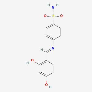 molecular formula C13H12N2O4S B14608584 4-{[(2-Hydroxy-4-oxocyclohexa-2,5-dien-1-ylidene)methyl]amino}benzene-1-sulfonamide CAS No. 58757-66-7