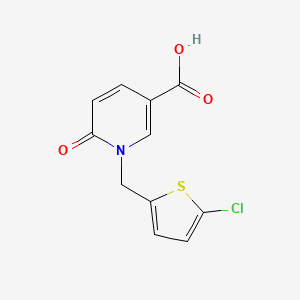 molecular formula C11H8ClNO3S B1460861 1-[(5-Chlorothiophen-2-yl)methyl]-6-oxo-1,6-dihydropyridine-3-carboxylic acid CAS No. 1041549-06-7
