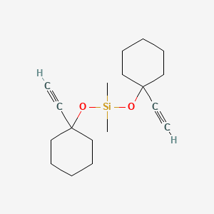 molecular formula C18H28O2Si B14608613 Silane, bis[(1-ethynylcyclohexyl)oxy]dimethyl- CAS No. 59853-33-7