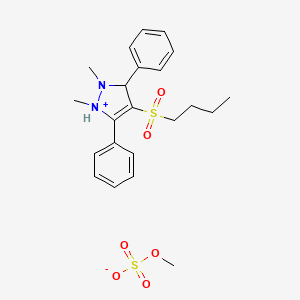 4-(Butane-1-sulfonyl)-1,2-dimethyl-3,5-diphenyl-2,3-dihydro-1H-pyrazol-1-ium methyl sulfate