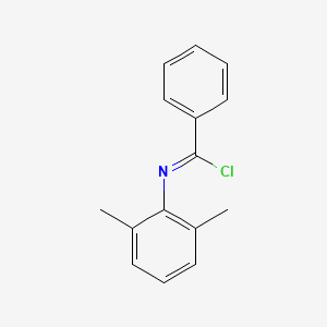 molecular formula C15H14ClN B14608649 Benzenecarboximidoyl chloride, N-(2,6-dimethylphenyl)- CAS No. 59387-01-8