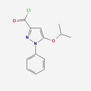 molecular formula C13H13ClN2O2 B14608657 1-Phenyl-5-[(propan-2-yl)oxy]-1H-pyrazole-3-carbonyl chloride CAS No. 60872-22-2