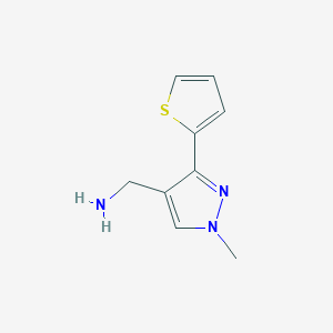 molecular formula C9H11N3S B1460868 (1-methyl-3-(thiophen-2-yl)-1H-pyrazol-4-yl)methanamine CAS No. 1174309-20-6