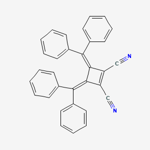 molecular formula C32H20N2 B14608682 1-Cyclobutene-1,2-dicarbonitrile, 3,4-bis(diphenylmethylene)- CAS No. 59501-05-2