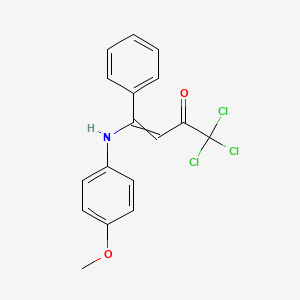 molecular formula C17H14Cl3NO2 B14608692 1,1,1-Trichloro-4-(4-methoxyanilino)-4-phenylbut-3-en-2-one CAS No. 59046-05-8