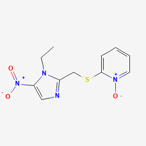 molecular formula C11H12N4O3S B14608732 2-{[(1-Ethyl-5-nitro-1H-imidazol-2-yl)methyl]sulfanyl}-1-oxo-1lambda~5~-pyridine CAS No. 57561-49-6