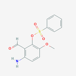 3-Amino-2-formyl-6-methoxyphenyl benzenesulfonate