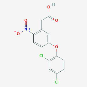 molecular formula C14H9Cl2NO5 B14608754 [5-(2,4-Dichlorophenoxy)-2-nitrophenyl]acetic acid CAS No. 58789-10-9