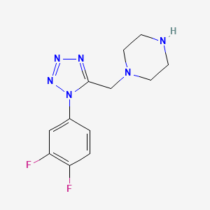 molecular formula C12H14F2N6 B1460876 1-{[1-(3,4-Difluorophenyl)-1H-tetraazol-5-yl]methyl}piperazine CAS No. 1105194-87-3