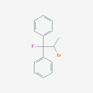 molecular formula C15H14BrF B14608917 1,1'-(2-Bromo-1-fluoropropane-1,1-diyl)dibenzene CAS No. 59974-23-1