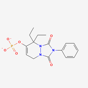 5,5-Diethyl-1,3-dioxo-2-phenyl-2,3,5,8-tetrahydro-1H-[1,2,4]triazolo[1,2-a]pyridazin-6-yl phosphate