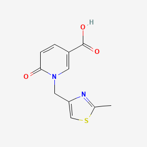 molecular formula C11H10N2O3S B1460895 1-[(2-Methyl-1,3-thiazol-4-yl)methyl]-6-oxo-1,6-dihydropyridine-3-carboxylic acid CAS No. 1040015-16-4