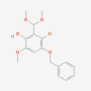 molecular formula C17H19BrO5 B14608977 4-(Benzyloxy)-3-bromo-2-(dimethoxymethyl)-6-methoxyphenol CAS No. 60582-35-6