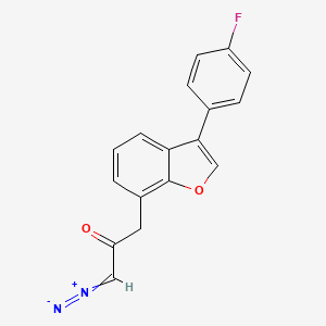 molecular formula C17H11FN2O2 B14609045 1-Diazonio-3-[3-(4-fluorophenyl)-1-benzofuran-7-yl]prop-1-en-2-olate CAS No. 59132-70-6