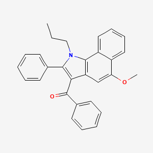 molecular formula C29H25NO2 B14609075 Methanone, (5-methoxy-2-phenyl-1-propyl-1H-benz[g]indol-3-yl)phenyl- CAS No. 57327-49-8