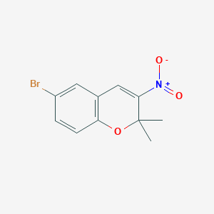 molecular formula C11H10BrNO3 B14609130 6-Bromo-2,2-dimethyl-3-nitro-2H-1-benzopyran CAS No. 57544-30-6