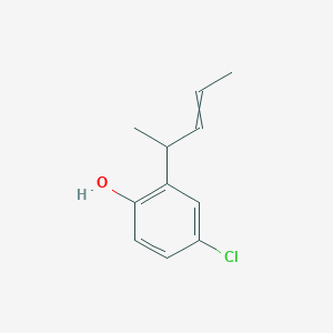 molecular formula C11H13ClO B14609136 4-Chloro-2-(pent-3-en-2-yl)phenol CAS No. 59836-32-7