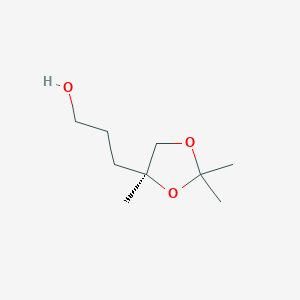 molecular formula C9H18O3 B14609222 3-[(4S)-2,2,4-trimethyl-1,3-dioxolan-4-yl]propan-1-ol CAS No. 57651-44-2