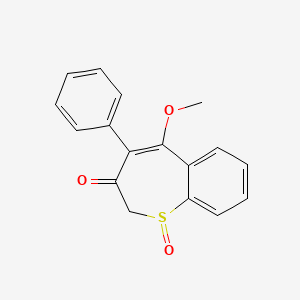 1-Benzothiepin-3(2H)-one, 5-methoxy-4-phenyl-, 1-oxide