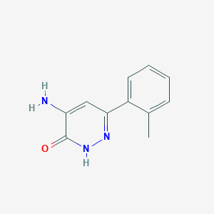 molecular formula C11H11N3O B1460934 4-氨基-6-(2-甲基苯基)吡啶嗪-3(2H)-酮 CAS No. 1105192-91-3
