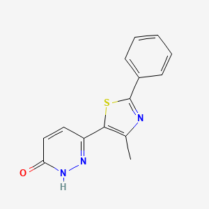 molecular formula C14H11N3OS B1460935 6-(4-Methyl-2-phenyl-1,3-thiazol-5-yl)pyridazin-3-ol CAS No. 1105195-28-5