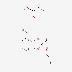 2-Ethyl-2-propoxy-1,3-benzodioxol-4-ol;methylcarbamic acid