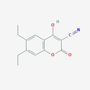 6,7-Diethyl-4-hydroxy-2-oxo-2H-1-benzopyran-3-carbonitrile