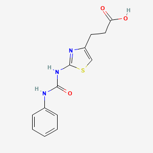 molecular formula C13H13N3O3S B1460943 3-{2-[(Anilinocarbonyl)amino]-1,3-thiazol-4-yl}propanoic acid CAS No. 1105192-18-4