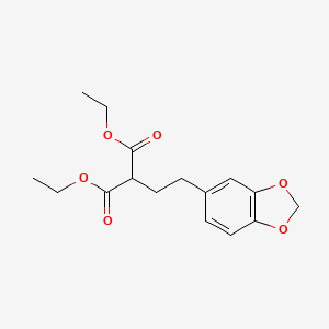 molecular formula C16H20O6 B14609448 Propanedioic acid, [2-(1,3-benzodioxol-5-yl)ethyl]-, diethyl ester CAS No. 58745-51-0