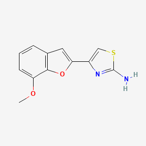 molecular formula C12H10N2O2S B1460945 4-(7-甲氧基-1-苯并呋喃-2-基)-1,3-噻唑-2-胺 CAS No. 100136-48-9