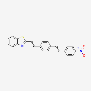 molecular formula C23H16N2O2S B14609488 Benzothiazole, 2-[2-[4-[2-(4-nitrophenyl)ethenyl]phenyl]ethenyl]- CAS No. 58702-56-0