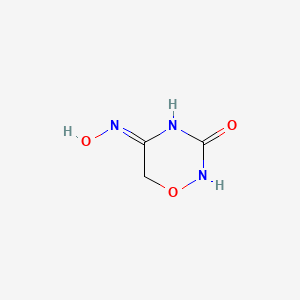 molecular formula C3H5N3O3 B14609496 5-(hydroxyamino)-6H-1,2,4-oxadiazin-3-one 